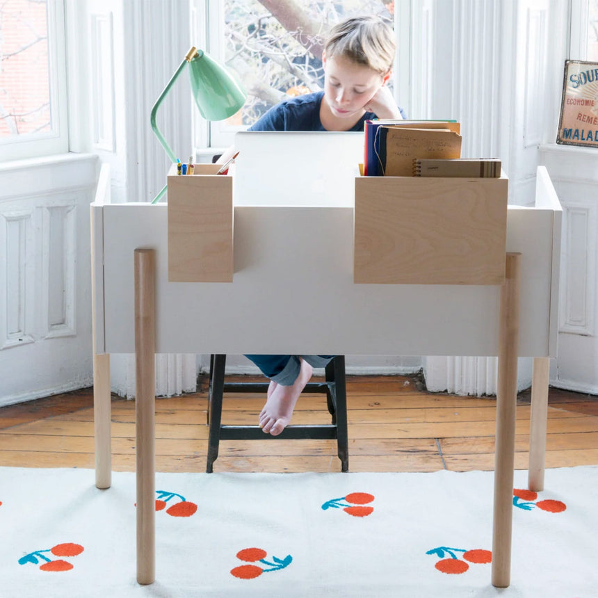 Bureau De Travail Brooklyn - Blanc/ Naturel-Oeuf-OEU-1BD01-CLÉMENT