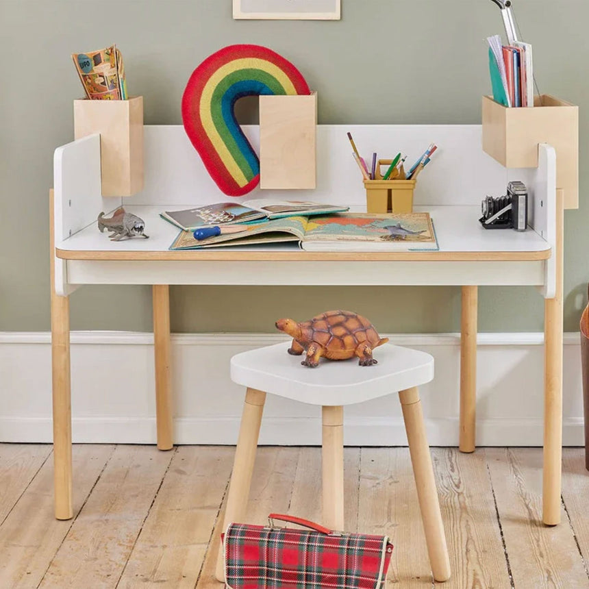Bureau De Travail Brooklyn - Blanc/ Naturel-Oeuf-OEU-1BD01-CLÉMENT
