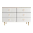 Commode 6 Tiroirs Dot - Blanc/ Naturel-Oeuf-OEU-1M6D-D-01-CLÉMENT