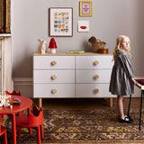 Commode 6 Tiroirs Dot - Blanc/ Naturel-Oeuf-OEU-1M6D-D-01-CLÉMENT