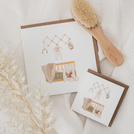 Mini Carte Souhait de Bébé - Berceau de Charlie-Mimosa Design-OSA-MIN-0075-CLÉMENT
