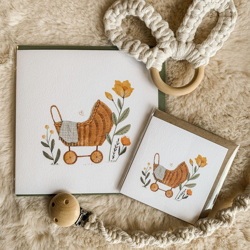 Mini Carte Souhait de Bébé - Landau-Mimosa Design-OSA-MIN-1005-CLÉMENT