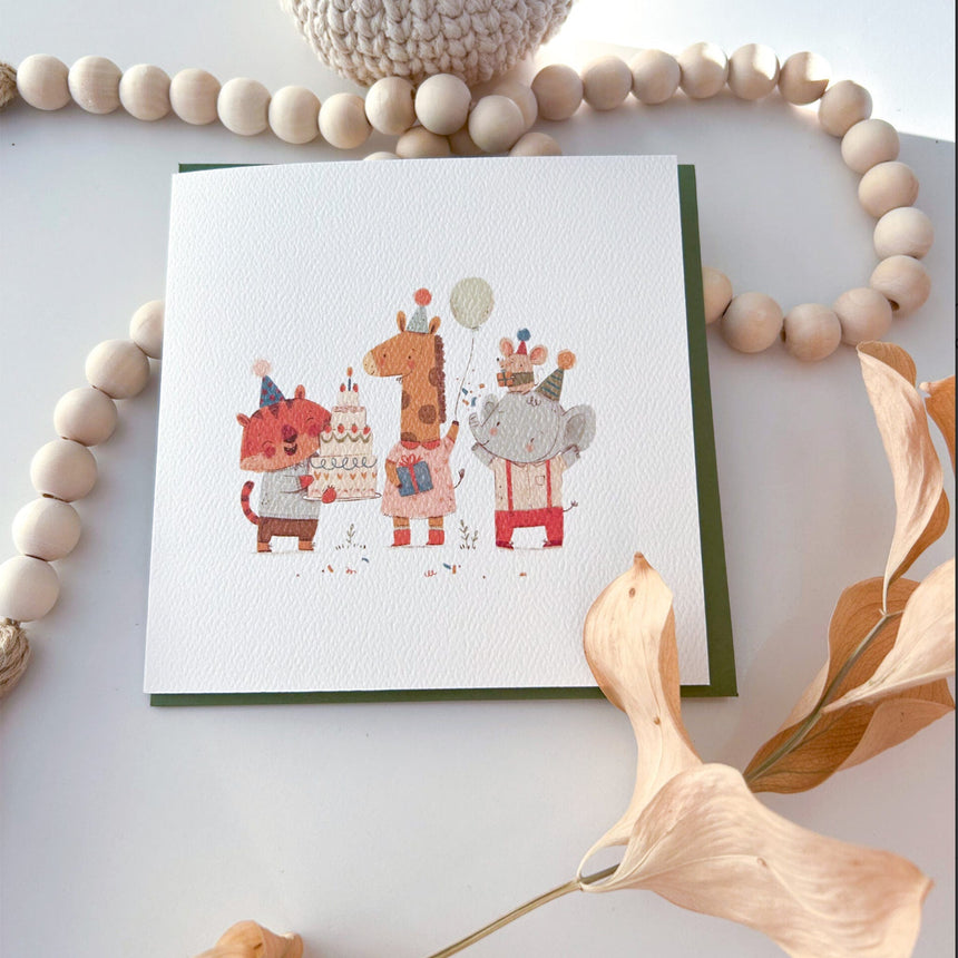 Carte de Souhait de Fête - Savane en Fête-Mimosa Design-OSA-REG-1012-CLÉMENT