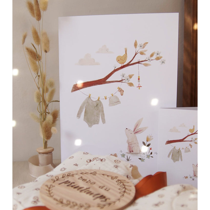 Carte de Souhait de Bébé - Douce Attente-Mimosa Design-OSA-REG-A2-1015-CLÉMENT