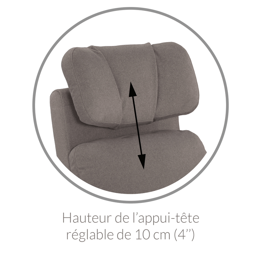 Fauteuil Berçant Inclinable Pivotant Hailey Arlo Heather Silver avec Mécanisme Électrique-Jaymar BB-JAM-527-ARLO-57-CLÉMENT