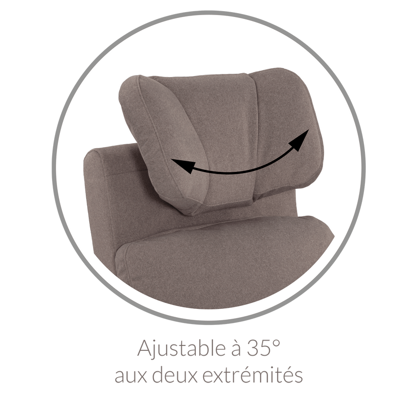 Fauteuil Berçant Inclinable Pivotant Hailey Arlo Heather Silver avec Mécanisme Électrique-Jaymar BB-JAM-527-ARLO-57-CLÉMENT