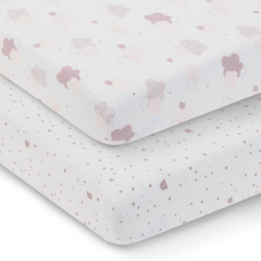Draps Contour en flanelle pour Couchette (2) - Rose-Piccolo Bambino-ABN-PBG01N99E3PK-CLÉMENT