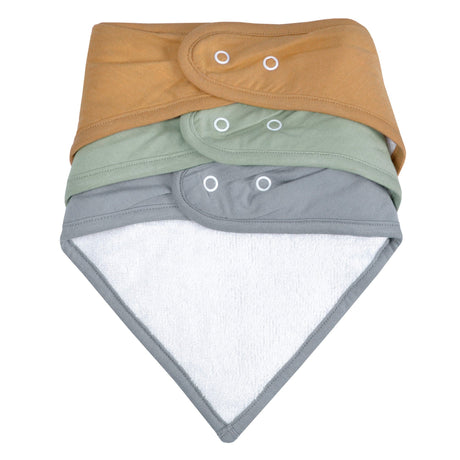 Bavoirs (3) Bambou Miel / Mousse / Gris-Perlimpinpin-PER-BB01-MMG-CLÉMENT