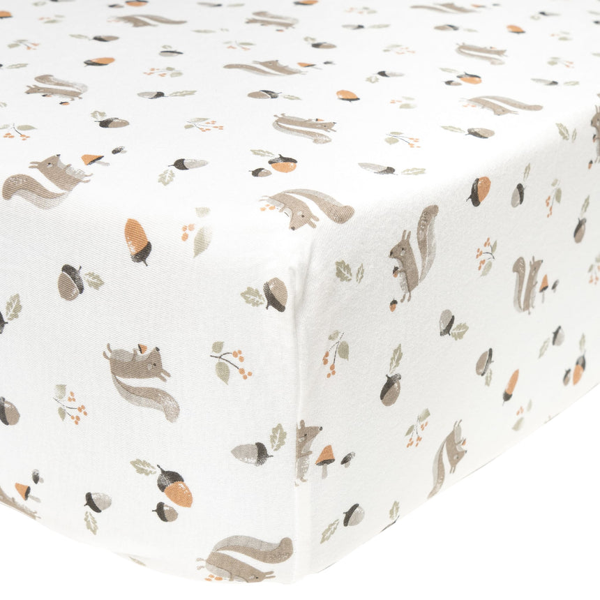 Drap Contour pour Lit de Bébé - Écureuils-Perlimpinpin-PER-BB3320-SQ-CLÉMENT