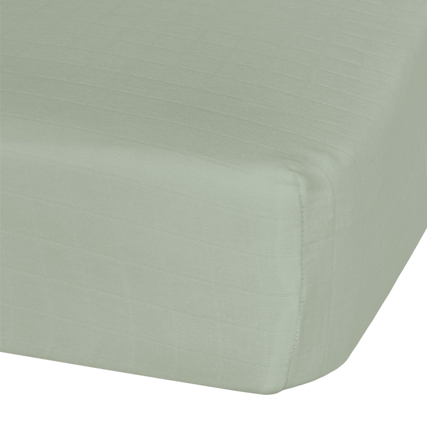 Drap Contour pour Lit de Bébé - Mousseline Kaki-Perlimpinpin-PER-MS20-KAKI-CLÉMENT