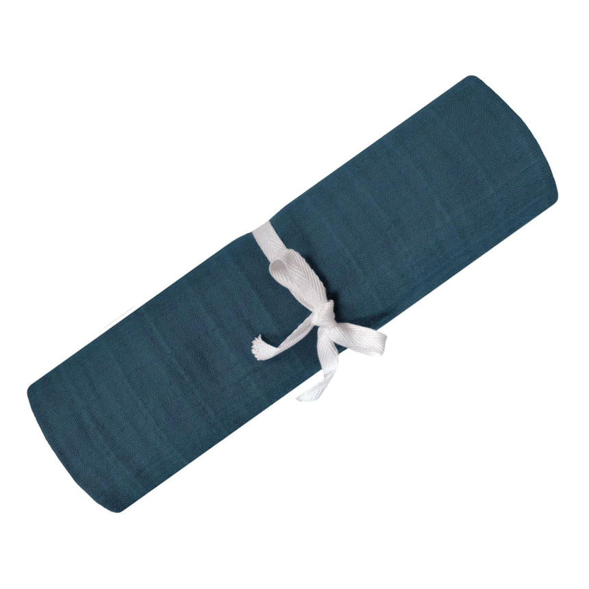 Couverture mousseline de coton - Bleu Marine-Perlimpinpin-PER-MS35-MA-CLÉMENT