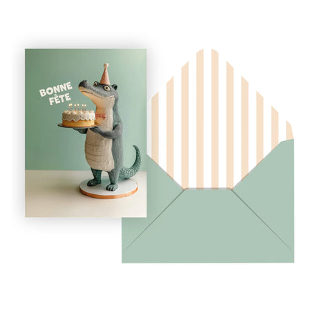 Carte Souhait De Fête Croco-Clement - Equipement-PI3-550060-CLÉMENT