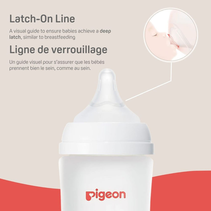 Biberons en verre 5 oz avec tétines SS 0 mois et plus - Paquet de 3-Pigeon-PIG-PG81051-CLÉMENT