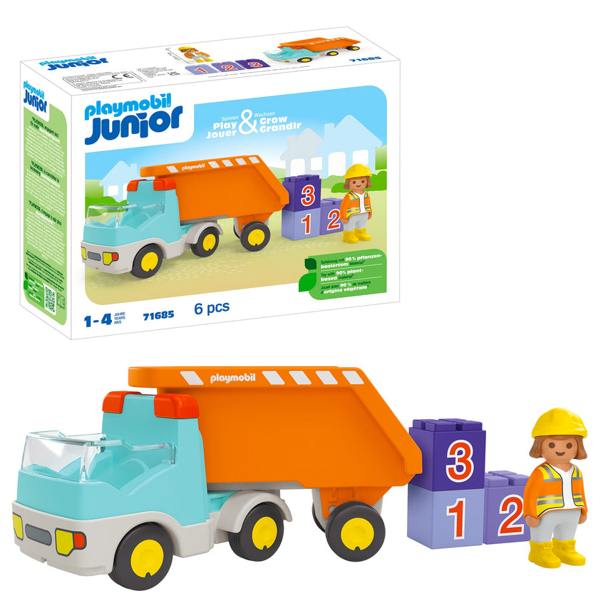 Playmobil Junior Camion Benne-Playmobil-PLM-71685-CLÉMENT