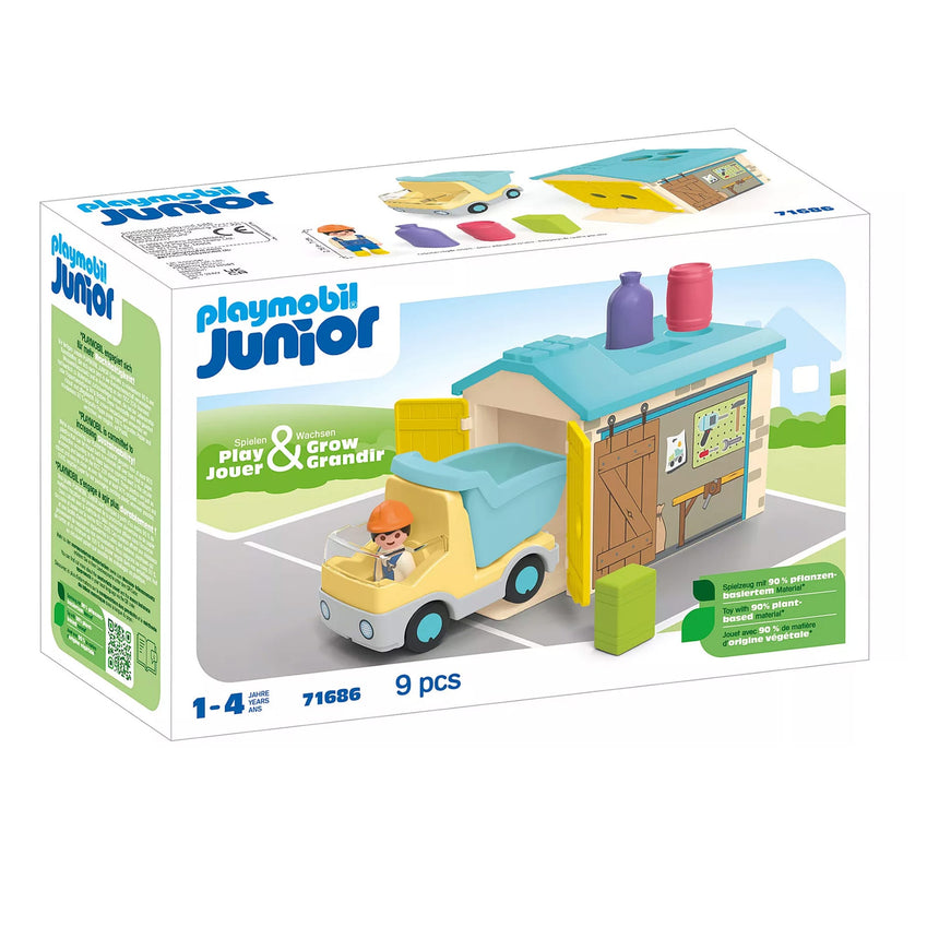Ouvrier Avec Camion Et Garage-Playmobil-PLM-71686-CLÉMENT