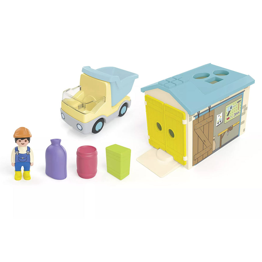 Ouvrier Avec Camion Et Garage-Playmobil-PLM-71686-CLÉMENT