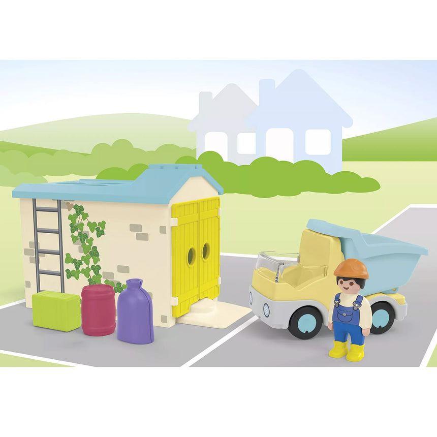 Ouvrier Avec Camion Et Garage-Playmobil-PLM-71686-CLÉMENT