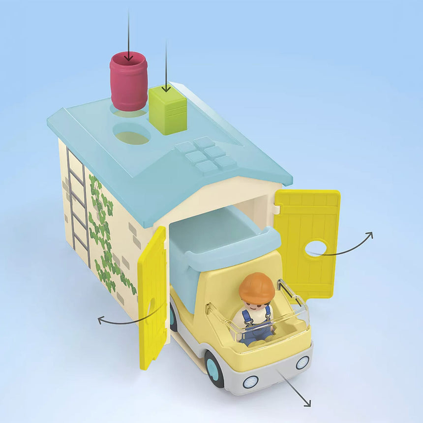 Ouvrier Avec Camion Et Garage-Playmobil-PLM-71686-CLÉMENT