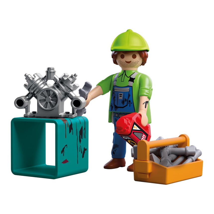 Mécanicien et outils Spécial +-Playmobil-PLM-72031-CLÉMENT