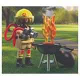 Pompier et barbecue en feu Spécial +-Playmobil-PLM-72149-CLÉMENT