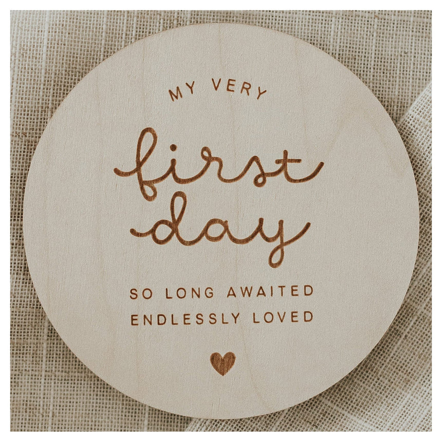 Pastille en bois - Birth Wooden Milestone Disc (anglais seulement)-Le petit Tableau Noir-PTN-PASTBBANG-CLÉMENT