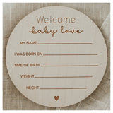 Pastille en bois - Birth Wooden Milestone Disc (anglais seulement)-Le petit Tableau Noir-PTN-PASTBBANG-CLÉMENT