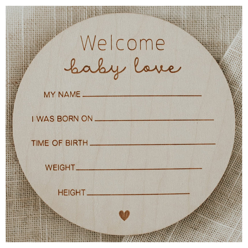 Pastille en bois - Birth Wooden Milestone Disc (anglais seulement)-Le petit Tableau Noir-PTN-PASTBBANG-CLÉMENT