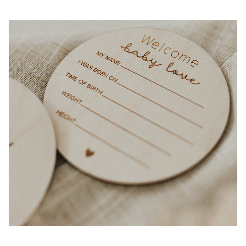 Pastille en bois - Birth Wooden Milestone Disc (anglais seulement)-Le petit Tableau Noir-PTN-PASTBBANG-CLÉMENT