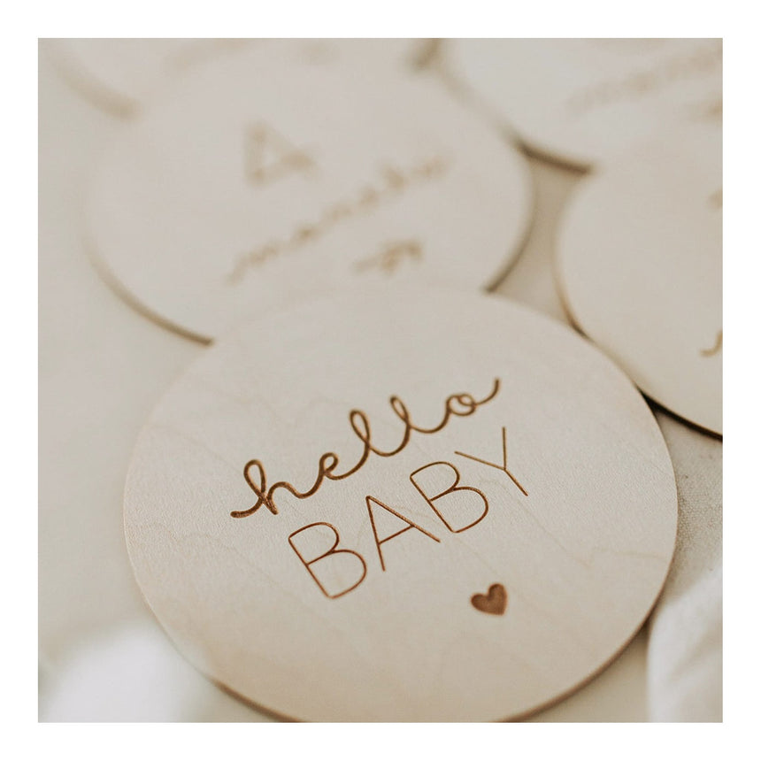 Pastilles en bois - Wooden Baby Milestones (anglais seulement)-Le petit Tableau Noir-PTN-PASTFIRSTYEA-CLÉMENT