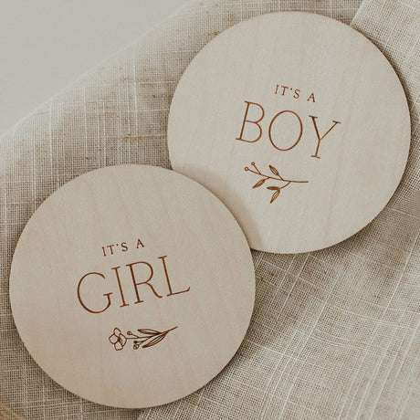 Pastille en bois - Gender Wooden Milestone Disc (anglais seulement)-Le petit Tableau Noir-PTN-PASTGENANGL-CLÉMENT