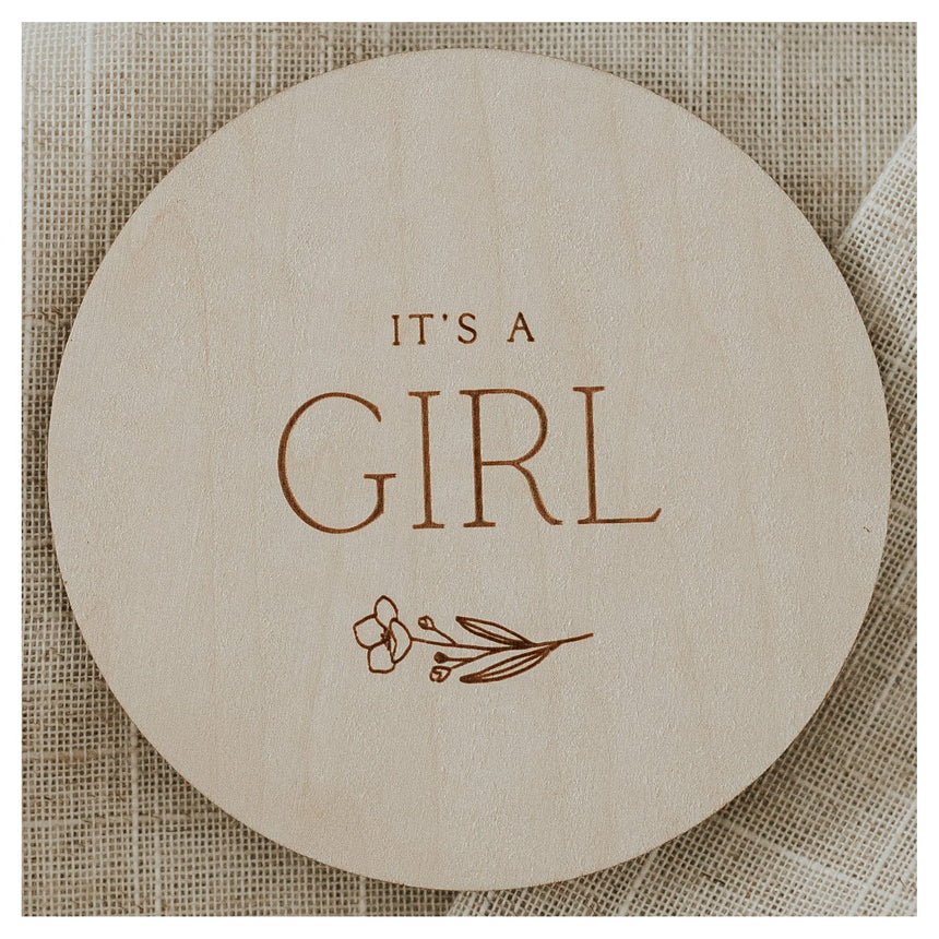 Pastille en bois - Gender Wooden Milestone Disc (anglais seulement)-Le petit Tableau Noir-PTN-PASTGENANGL-CLÉMENT