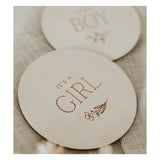 Pastille en bois - Gender Wooden Milestone Disc (anglais seulement)-Le petit Tableau Noir-PTN-PASTGENANGL-CLÉMENT