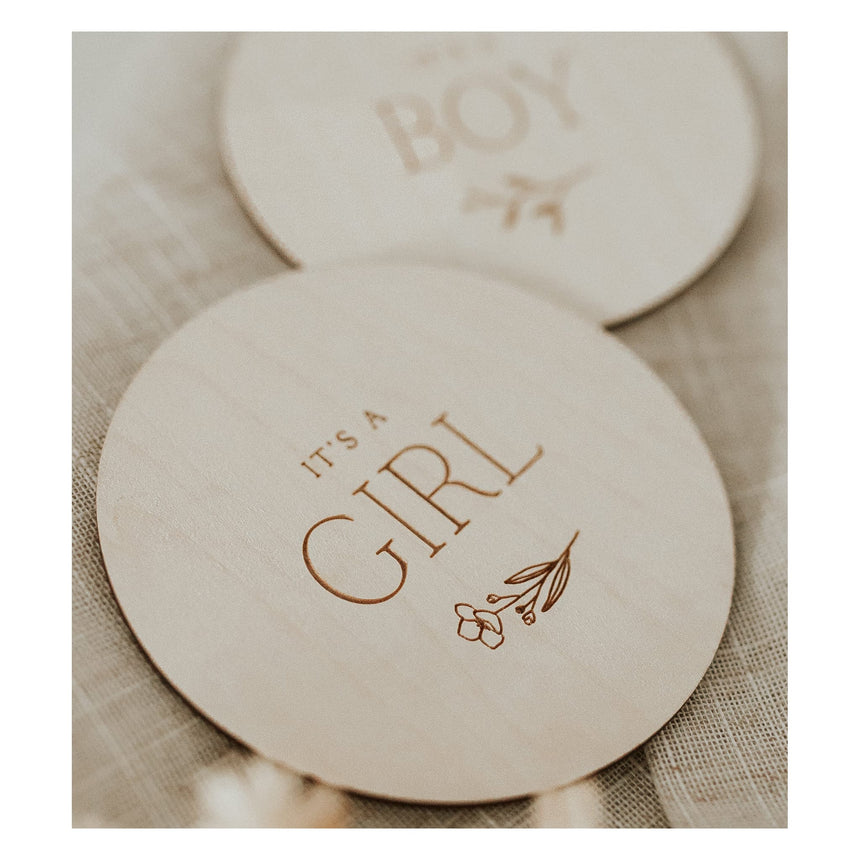 Pastille en bois - Gender Wooden Milestone Disc (anglais seulement)-Le petit Tableau Noir-PTN-PASTGENANGL-CLÉMENT
