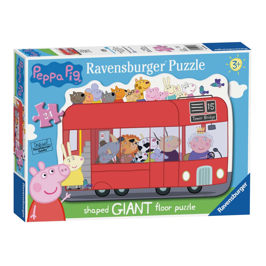 Casse-Tête Géant 24 Pièces - Peppa Pig Bus Londonien-Ravensburger-RAV-05530-CLÉMENT