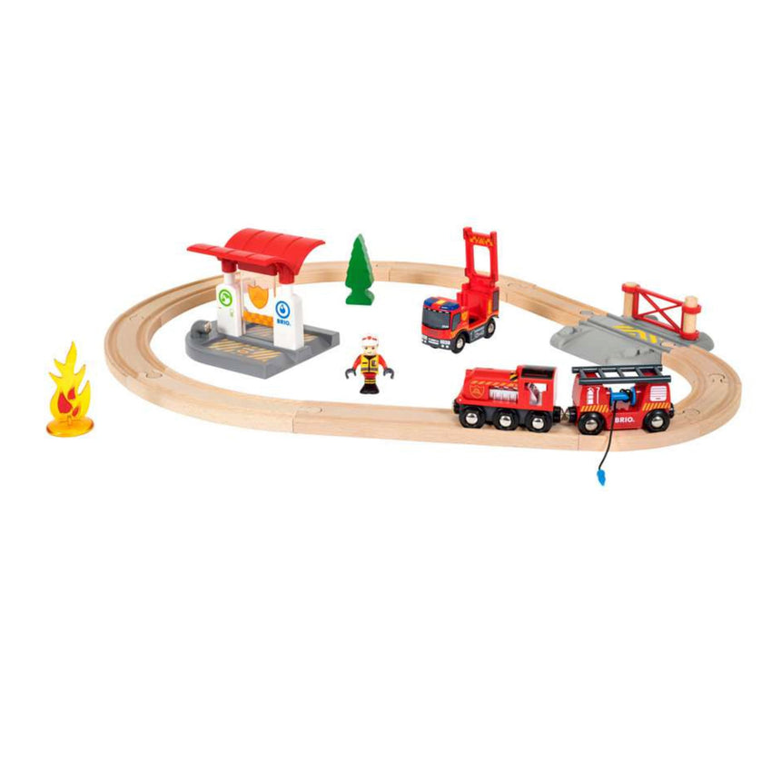 Circuit Action Pompier - Jouet de Train Brio World-Ravensburger-RAV-33815-CLÉMENT