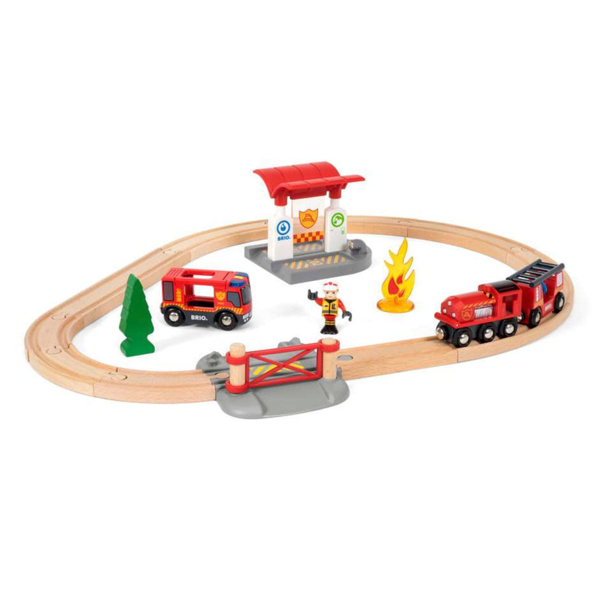 Circuit Action Pompier - Jouet de Train Brio World-Ravensburger-RAV-33815-CLÉMENT