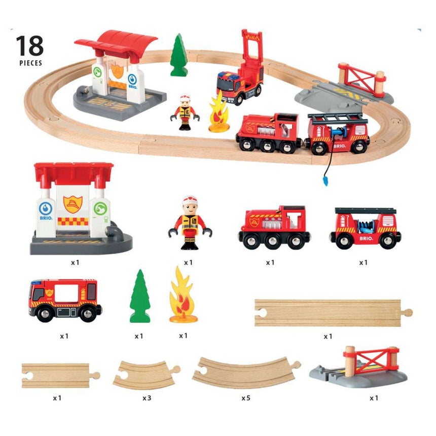 Circuit Action Pompier - Jouet de Train Brio World-Ravensburger-RAV-33815-CLÉMENT