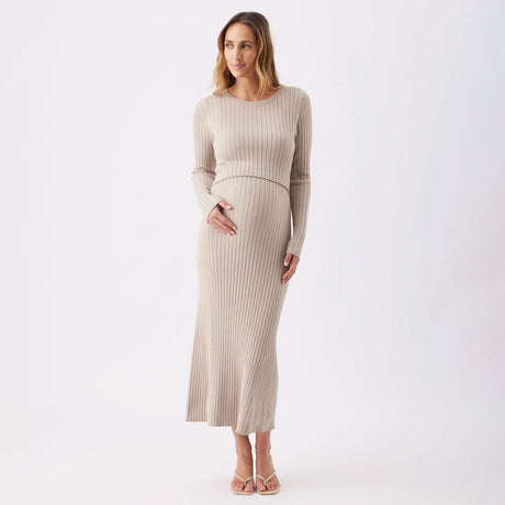 Robe Allaitement Tricot Eden-Ripe-Beige-S-RIP-K1059-STONE-CLÉMENT