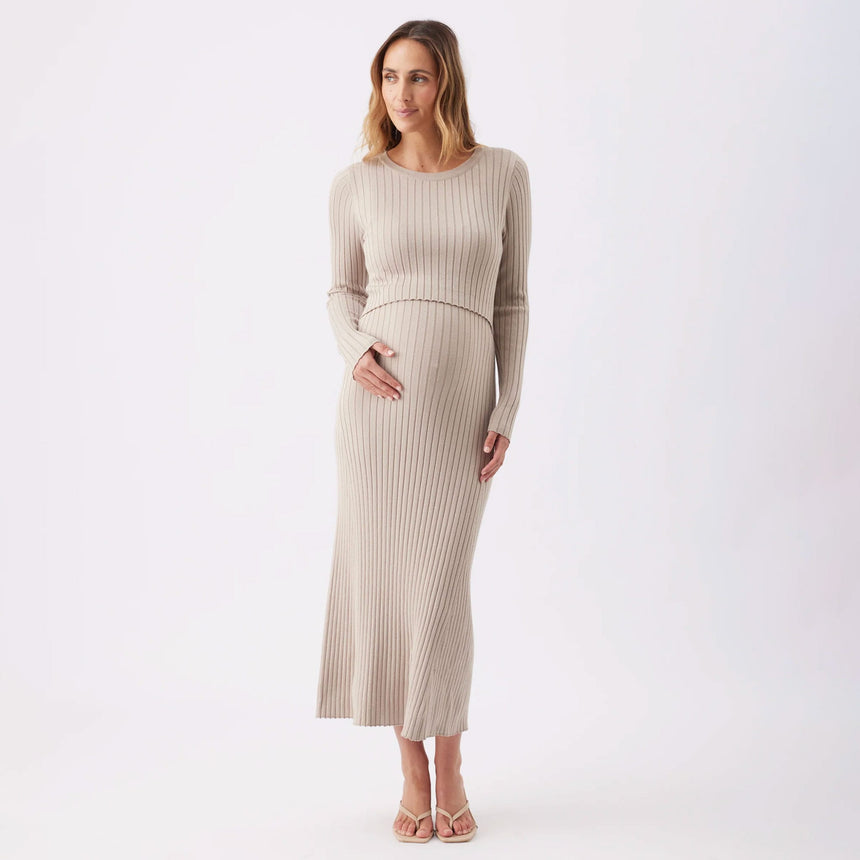 Robe Allaitement Tricot Eden-Ripe-Beige-S-RIP-K1059-STONE-CLÉMENT