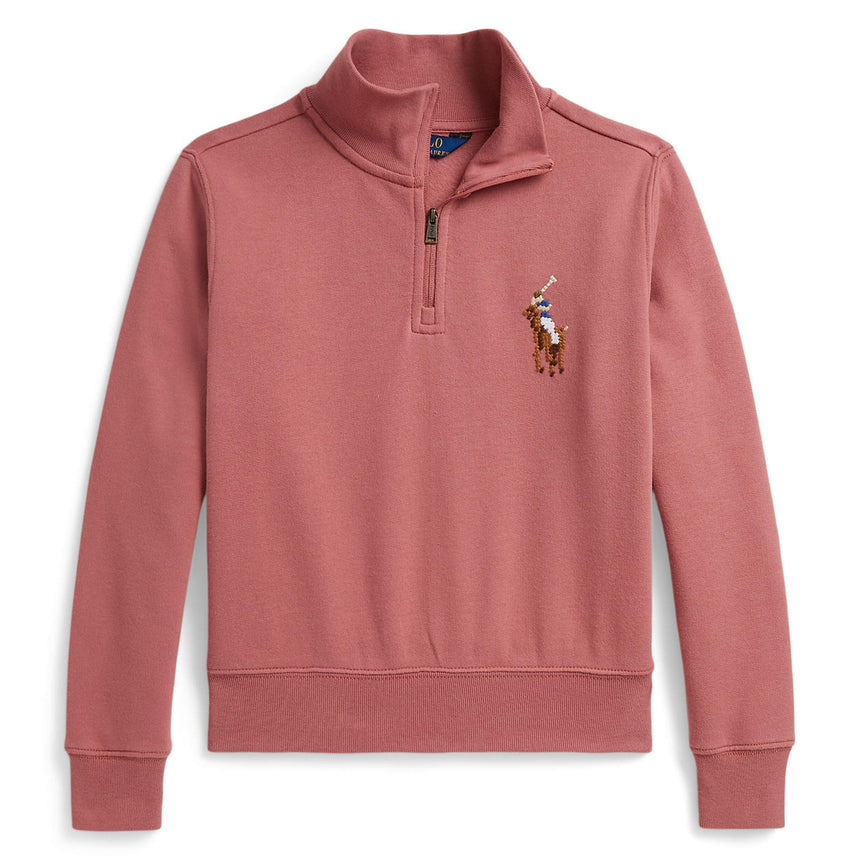 Gilet Ouaté Demi Zip Polo 7-16ans-Polo Ralph Lauren-Rose-S-RLA-313B26295002-CLÉMENT
