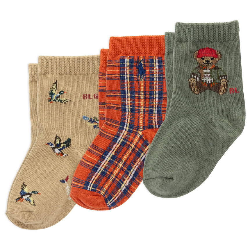 Bas (3) Outdoor Bear 6-24mois-Polo Ralph Lauren-Olive-6-12 m-RLB-B61530IPK-CLÉMENT