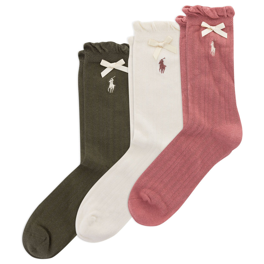 Bas (3) Pointelle Pointures 4-11-Polo Ralph Lauren-Rose-4-6X-RLB-G41423GPK667-CLÉMENT
