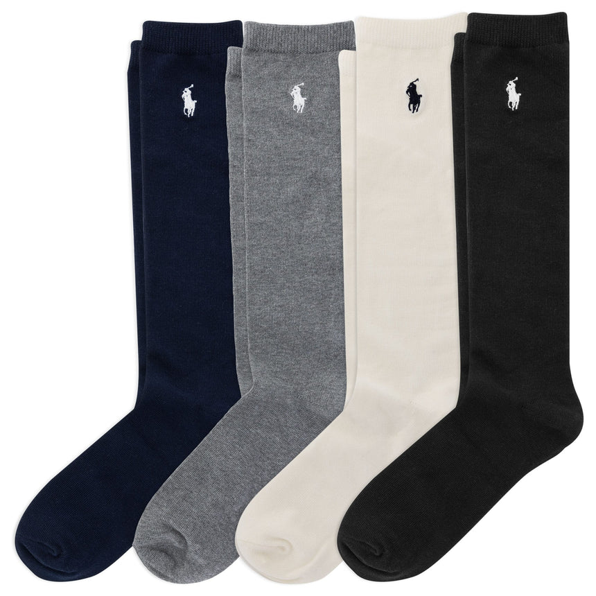 Ensemble de 4 paires de bas aux genoux - Pointures 4 à 11-Polo Ralph Lauren-Noir-4-6X-RLB-G41433GPK-CLÉMENT