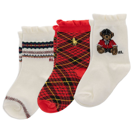 Ensemble de 3 paires de chaussettes Ourson équestre - 6 à 24 mois-Polo Ralph Lauren-Ivoire-6-12 m-RLB-G41437IPK-CLÉMENT
