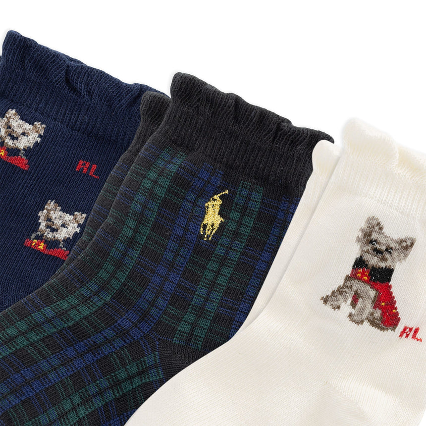 Ensemble de 3 paires de chaussettes Chien festif - 6 à 24 mois-Polo Ralph Lauren-RLB-G41438IPK-CLÉMENT