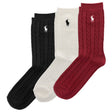Ensemble de 3 paires de chaussettes brillantes torsadées - Pointures 4 à 11-Polo Ralph Lauren-Rouge-4-6X-RLB-G42316GPK-CLÉMENT