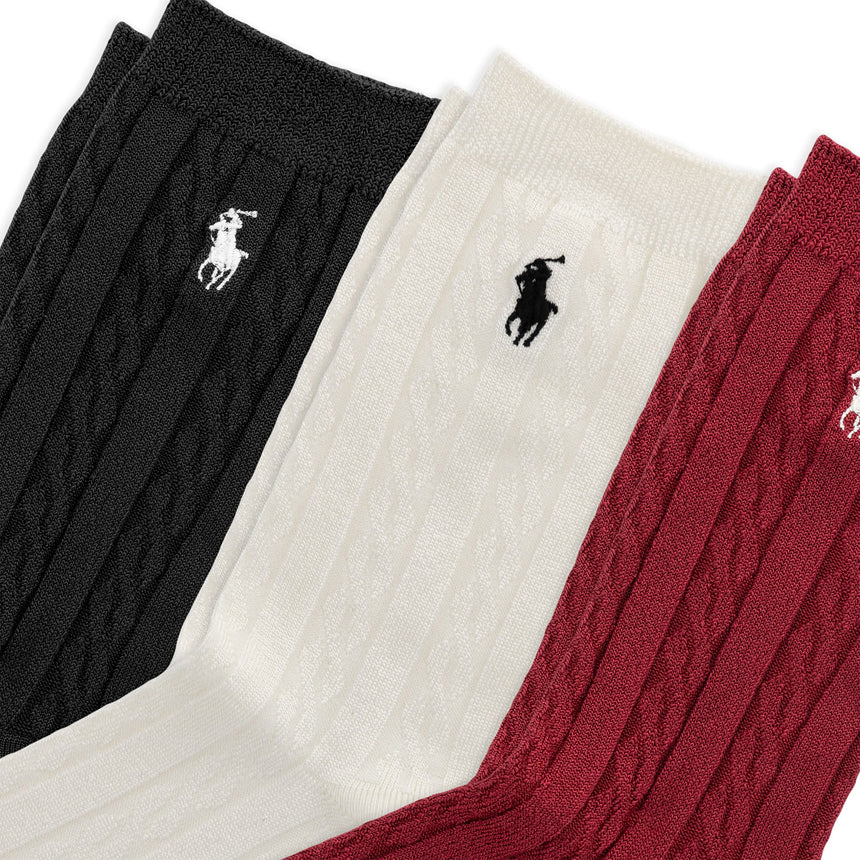 Ensemble de 3 paires de chaussettes brillantes torsadées - Pointures 4 à 11-Polo Ralph Lauren-RLB-G42316GPK-CLÉMENT