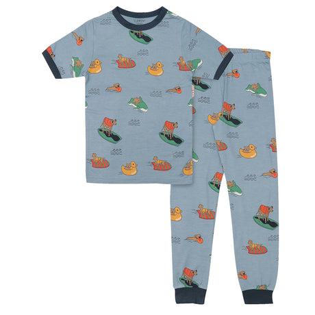 Pyjama Modal Chien 2-14ans-Roche Ciseaux-Bleu-2-ROO-T60218-CLÉMENT