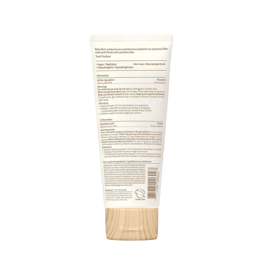 Crème Solaire Minéral Baby Bum FPS 50 - Sans Fragrance-Sunbum-SBU-35-50350-CLÉMENT