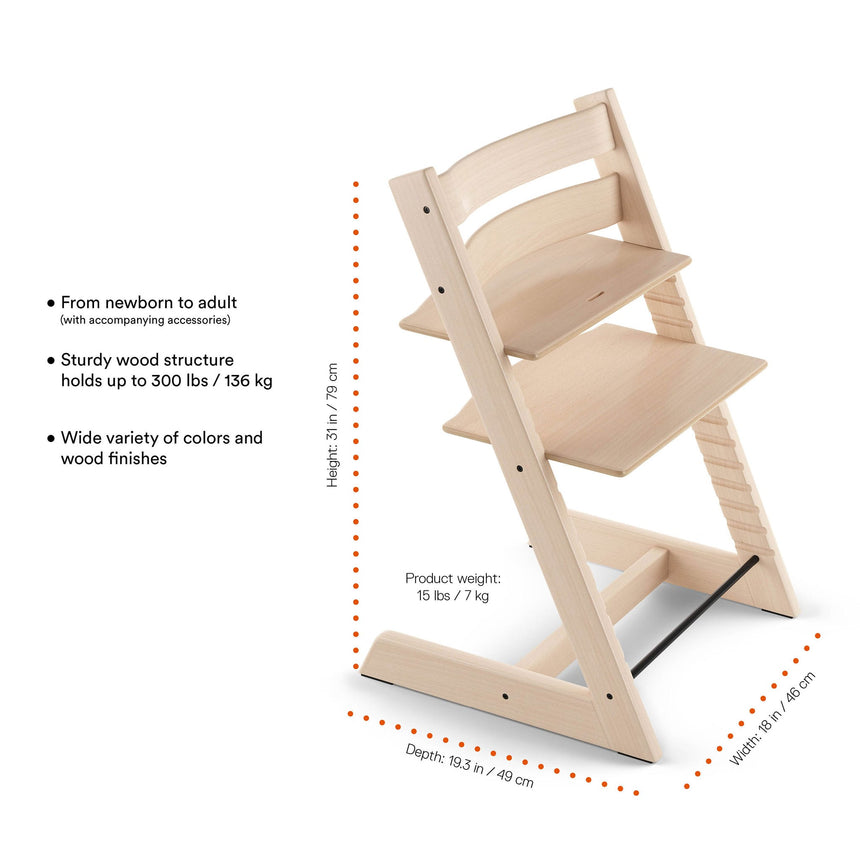 Chaise Haute Tripp Trapp® V2 Naturel + Coussin Gris avec Cabaret Stokke® Vanille-Stokke-SKK-706500-CLÉMENT